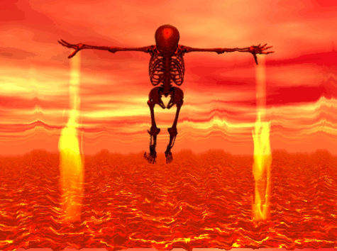 Image Of Flying Skeleton In Hell